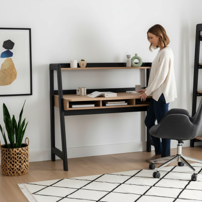 Schwarz-Brauner Laptoptisch Designer Büromöbel Arbeitszimmer Tische