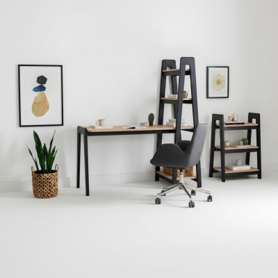 Schwarz-Brauner Kompakter Laptoptisch Designer Schreibtisch Luxus Möbel