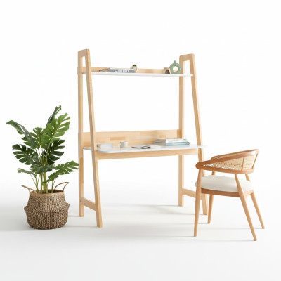Hellbeiger Schreibtisch Luxuriöse Arbeitszimmer Designer Holz Tische