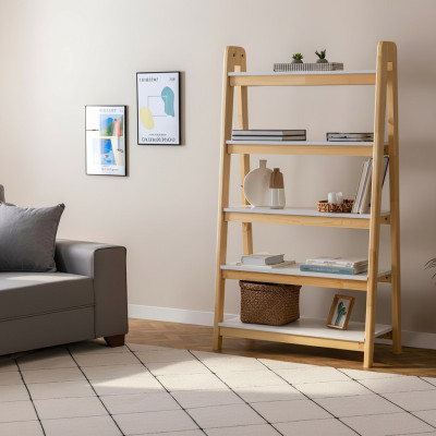 Hellbeiger Bücherregal Designer Wandregale Luxuriöser Holz Aktenschrank