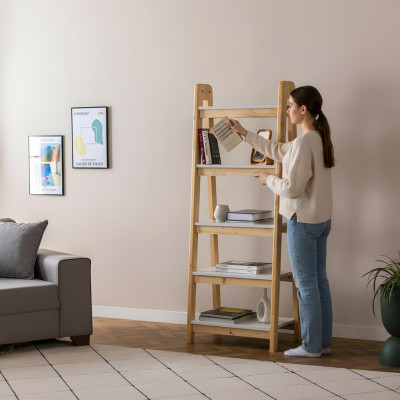 Stilvoller Beiger Bücherschrank Designer Aktenschrank Wohnzimmer Möbel