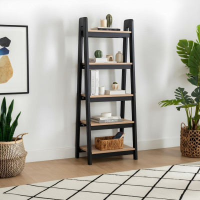 Schwarz-Brauner Bücherregal Designer Wandregal Büro Aktenregalständer