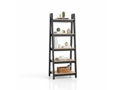 Schwarz-Brauner Bücherregal Designer Wandregal Büro Aktenregalständer