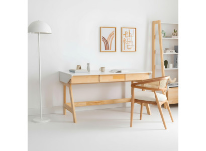 Hellbeiger Schreibtisch Luxuriöse Arbeitszimmer Designer Holz Tische