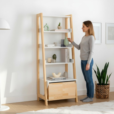 Eleganter Bücherregal Moderne Arbeitszimmer Möbel Holzgestell Regale