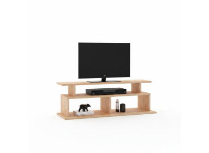 Stilvoller Beiger TV-Ständer Wohnzimmer Sideboard Robuster Holz Regal