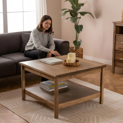 Moderner Dunkelbrauner Couchtisch Luxuriöser Sofatisch Edler Lounge-Tisch