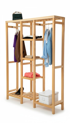 Garderobe Beige Regal Schrank Kleider Schrank Möbel Schränke Garderoben Holz