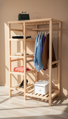 Garderoben Kleiderständer Ständer Hänge Luxus Modern Holz Diele Garderobe