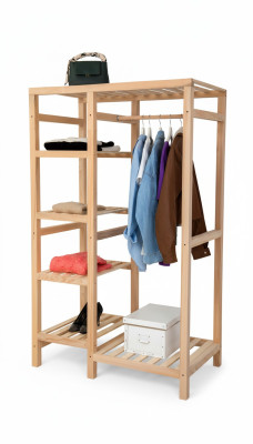 Garderobe Beige Regal Schrank Kleider Schrank Möbel Modern Garderoben Holz