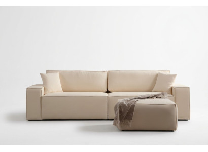 Elegantný béžový exkluzívny puf pre štyri osoby, 2 kusy