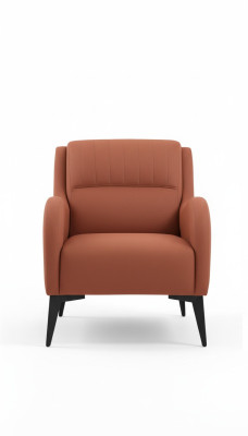 Sessel Orange Modern Design Stil Einfarbig Textil Material Wohnzimmer