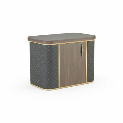Kommode Zweifarbig Braun Schwarz Modern Design Stil Arbeitszimmer Holz