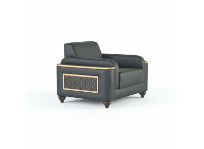 Sessel Schwarz Einfarbig Arbeitszimmer Wohnzimmer Modern Design Stil