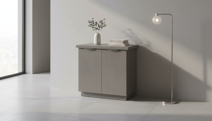Sideboard Modern Design Stil Arbeitszimmer Grau Einfarbig Aktenschrank