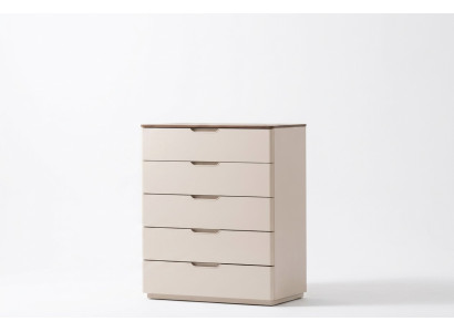 Stilvolle Beige Kommode Holz Schlafzimmer Möbel 5 Schubladen Designer