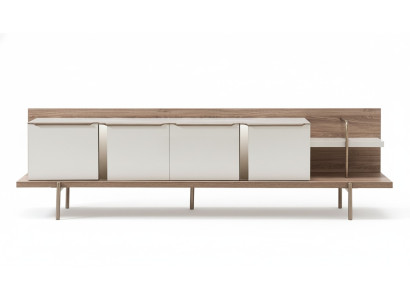 Stylish Weiß Hellbraun TV Schrank Wohnzimmer Luxus Möbel Holzschrank RTV