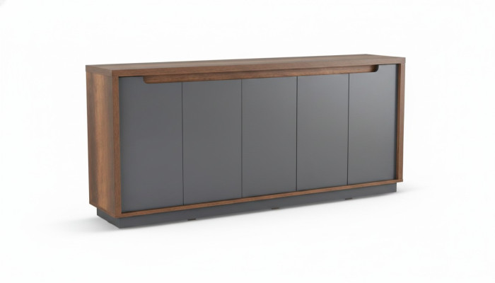 Sideboard Grau Braun Zweifarbig Modern Design Rechteckig Arbeitszimmer