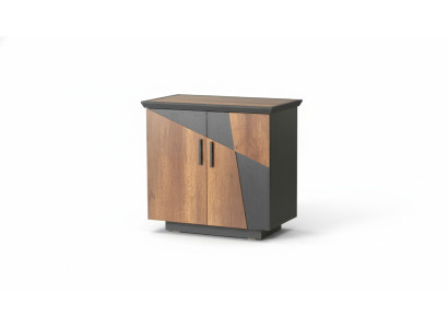 Kommode Grau Braun Zweifarbig Modern Stil Rechteckig Form Arbeitszimmer