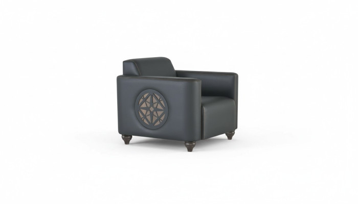 Sessel Schwarz Einfarbig Modern Design Stil Arbeitszimmer Wohnzimmer