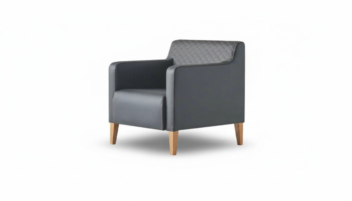 Sessel Schwarz Einfarbig Modern Design Stil Arbeitszimmer Wohnzimmer