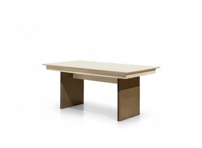 Weiß-Brauner Esstisch Luxuriöse Esszimmer Möbel Ausziehbarer Holz Tisch