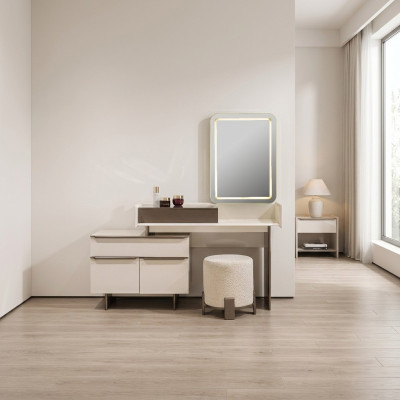 Moderne Schlafzimmer Möbel Edler Kosmetiktisch Polster Hocker Spiegel