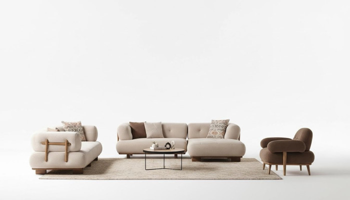 Stilvolle Sofagarnitur Wohnzimmermöbel Luxus Sofa L Form Sessel Couch