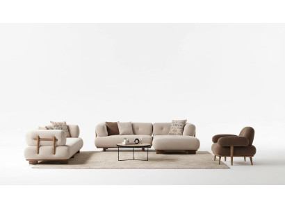 Stilvolle Sofagarnitur Wohnzimmermöbel Luxus Sofa L Form Sessel Couch