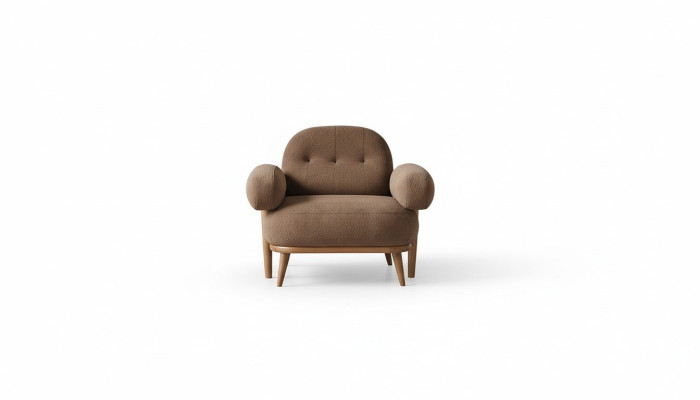 Brauner Einsitzer Wohnzimmer Polstersessel Textil 1-Sitzer Edle Möbel