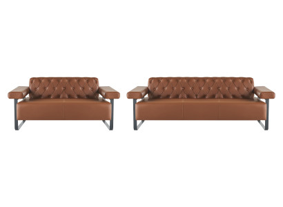 Chesterfield Couch Stil 3-Sitzer 2-Sitzer Sofas Ledersofas Modern Edelstahl