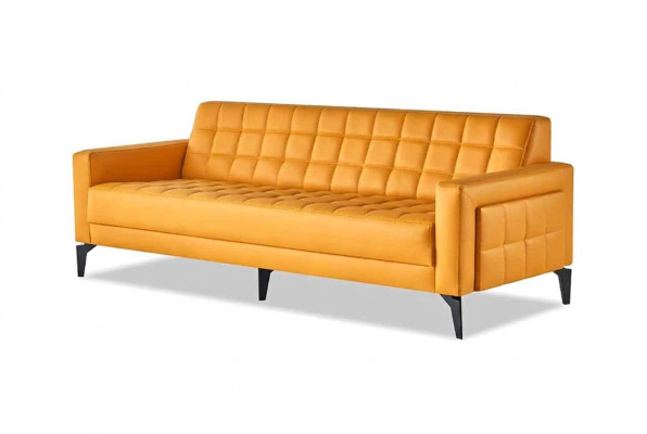 Ledersofa 3-Sitzer Sofa Chesrterfield Modern Dreisitzig Couch Leder Holz