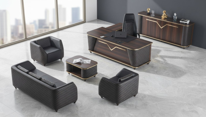 Komplett Arbeitszimmer Set Schreibtisch Sofas Sideboard Büroeinrichtung