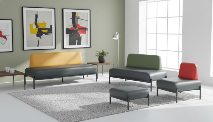 Sitzmöbel 3-Sitzer 2-Sitzer Sessel Hocker Schwarz Gelb Grün Rot Couch