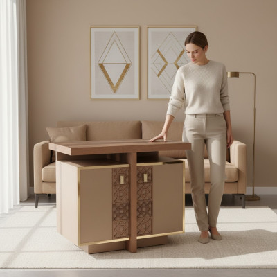 Kommode Helles Braun Holz Modern Rechteckig Stauraum Arbeitszimmer Büro
