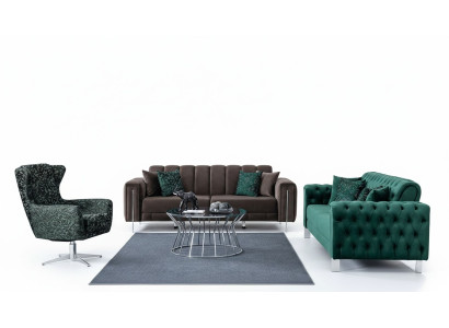 Luxusný 3-sedačkový gauč, moderný čalúnený set, nová tkanina, nábytok do domácnosti