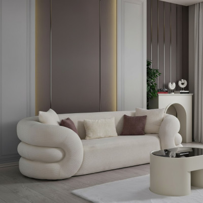 3-sedací denný gauč so stolom mäkký materiál koža moderný