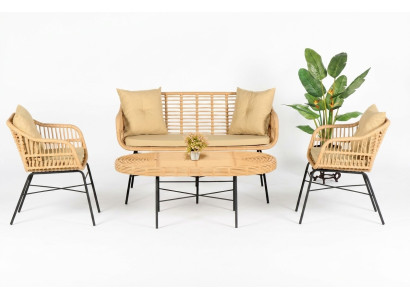 Garten Möbel Sitzmöbel Sofagarnitur Terrasse Tisch Sofa Couchtisch Modern 4tlg.