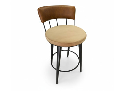 Tresenhocker Barhocker Tresen Stuhl Barstuhl aus Kustleder Rücklehne Hocker