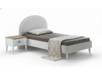 Elegantes Bett Modernes Design Weiß Erholsamer Schlaf Stilvolles Ambiente
