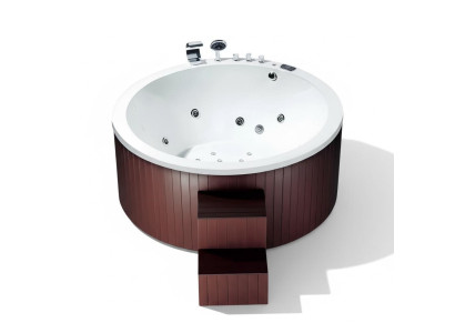 Whirlwanne Whirlpool Blubberbad Hydromassagewanne Spa-Bad 200x200 cm