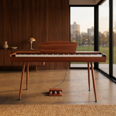 Digitálne piano z červeného čerešňového dreva na 135 cm