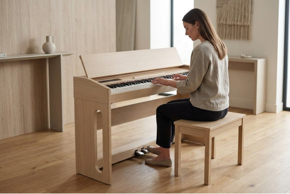 Digitálny klavír na domáce použitie 130 cm svetlo hnedý