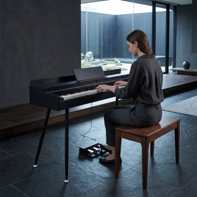 Digitálne piano lucios čierne do domácnosti