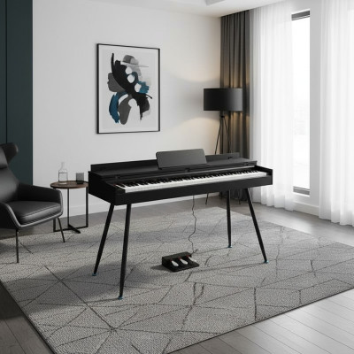 Digitálne piano lucios čierne do domácnosti