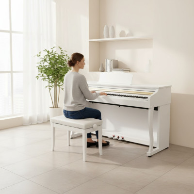 Biele digitálne piano do domácnosti