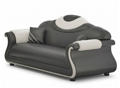 2-Sitzer Couch Schwarz Weiß Modern Elegantes Sofa Wohnzimmer Design