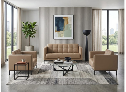 2-Sitzer Sofa Sessel braun modern elegant funktional vielseitig