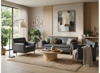2-Sitzer-Sofa Sessel grau modern funktional ergonomisch gold