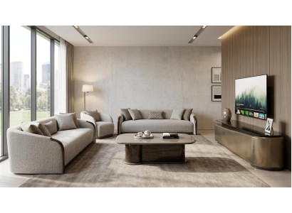 Wohnzimmer Set Sofa Couchtisch Tv-Lowboard Modern Komfortabel